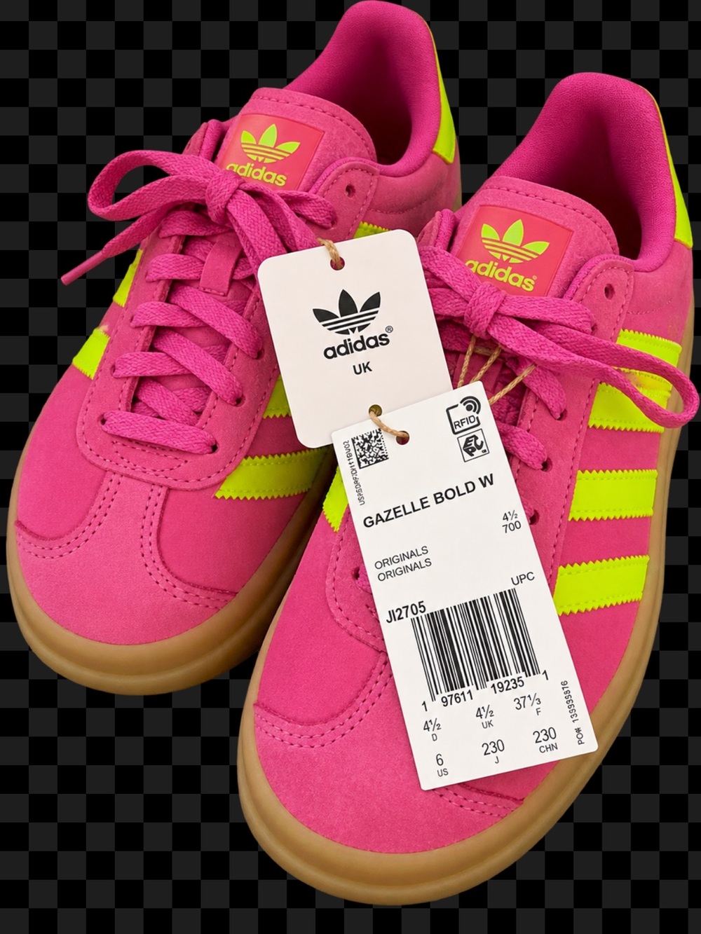 adidas Gazelle Bold W Women's Pink / Neon Yellow Sneakers